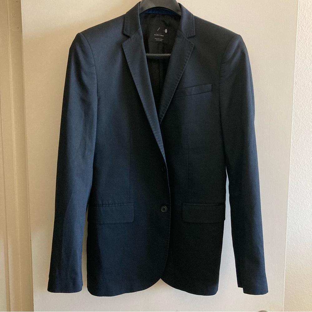 Basic Zara Man Two Button Suit Jacket Slim Fit | Size USA 38
